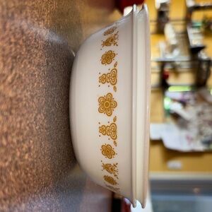 Corelle White Bowl with Gold Floral Design